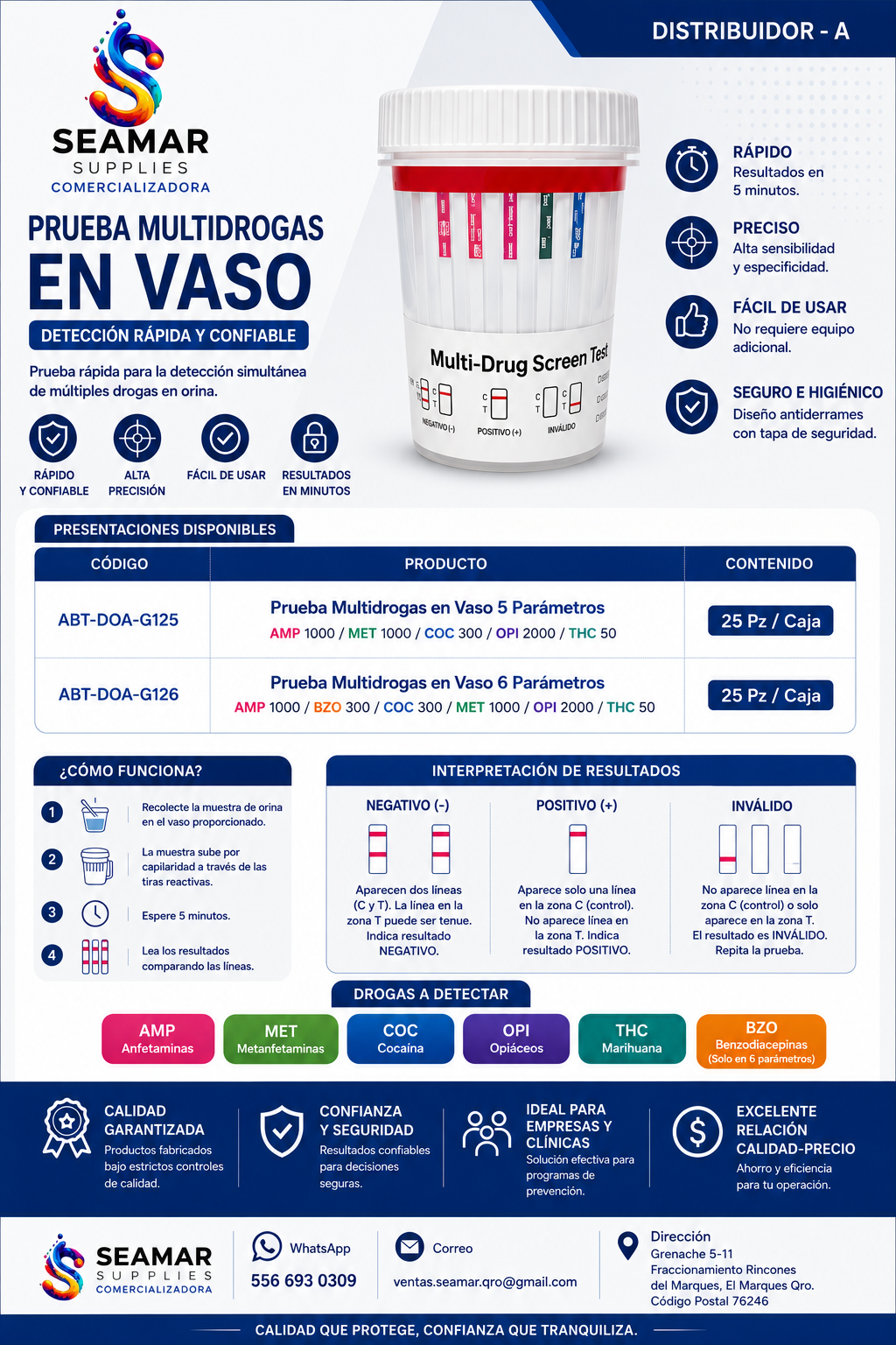 Prueba Rapida Formato Vaso 5 en 1